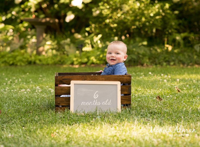 baby boy 6 month photo shoot