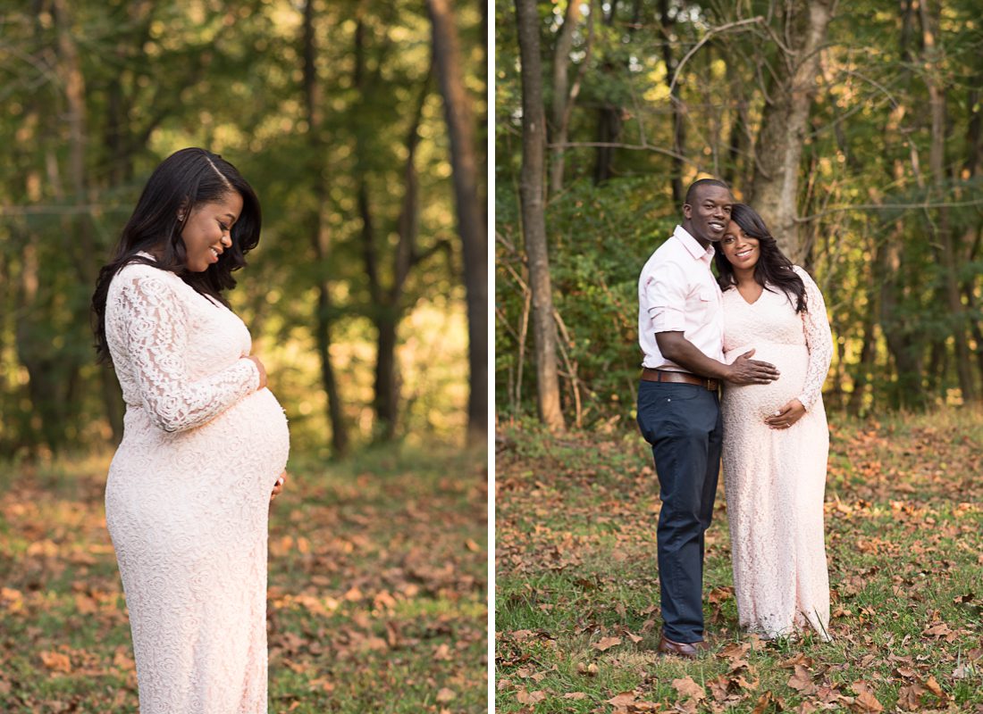 Outdoor Maternity Session Pregnant Women Holding Her Belly Image