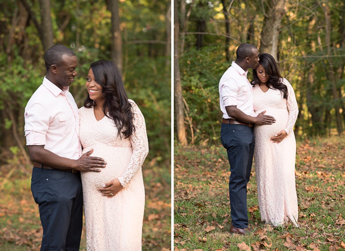 Outdoor Maternity Session Couple Lauging Image