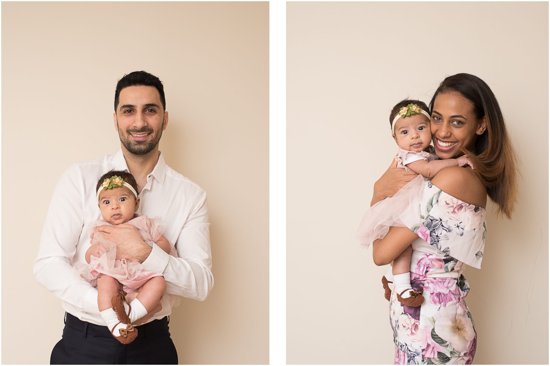 Two Month Old Baby Girl With Mom And Dad Photo