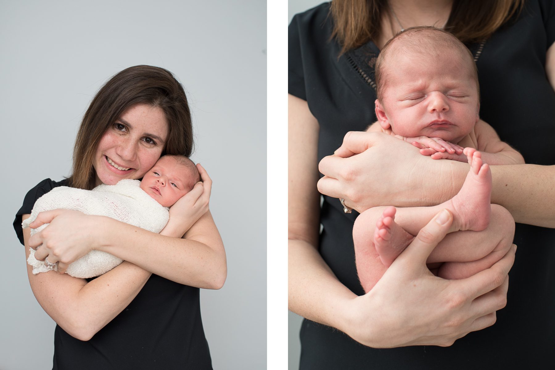Sleepy Baby Girl In Moms Arms Photo