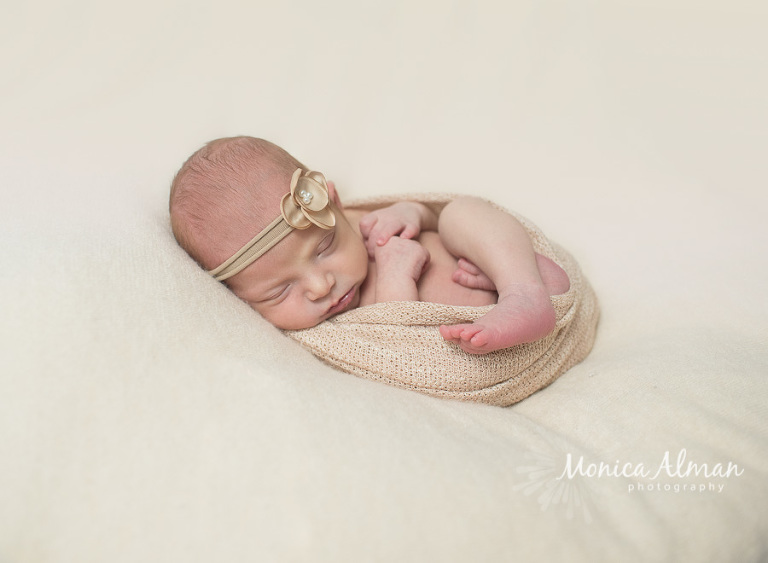 Beautiful Newborn Baby Girl Wrapped Photo