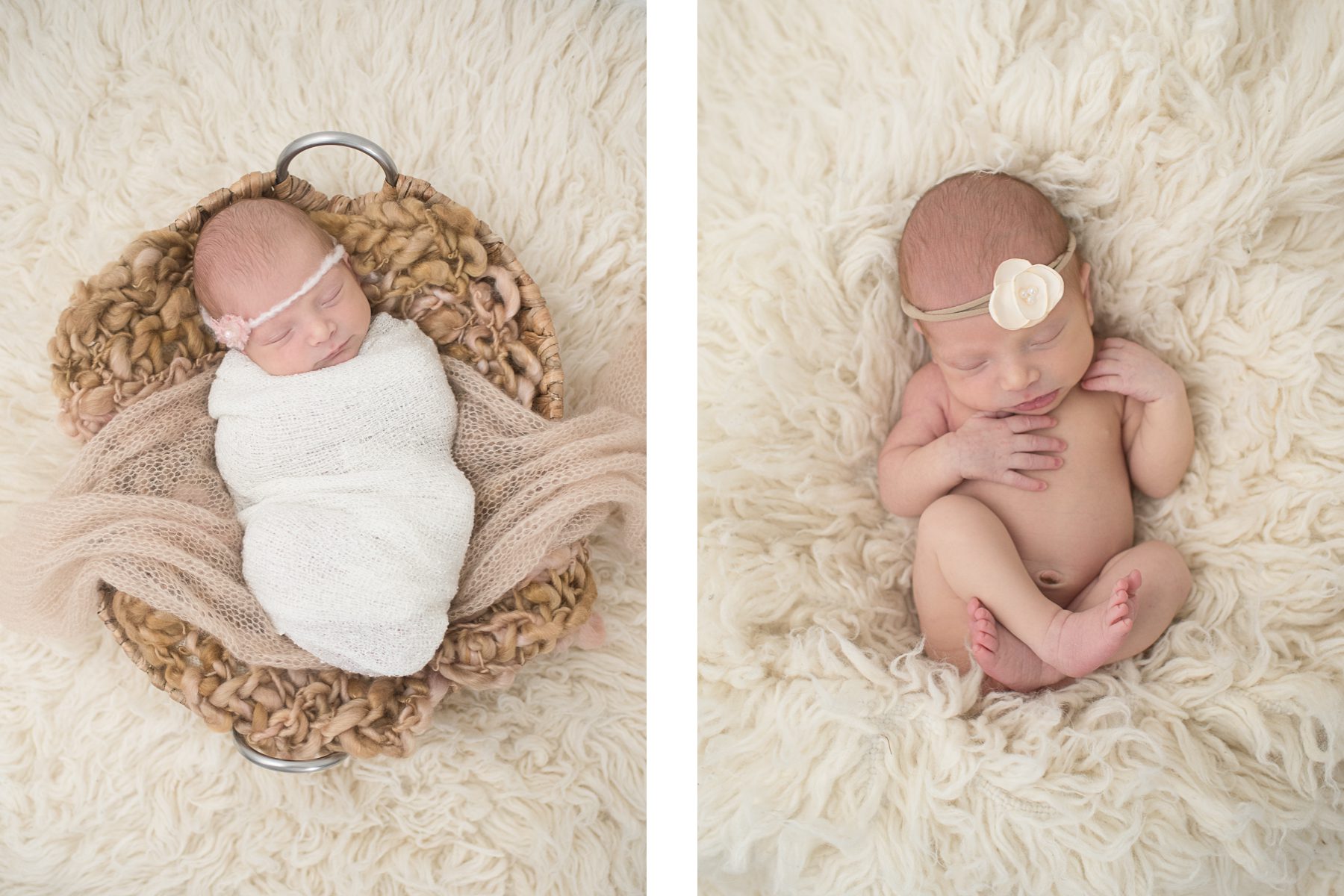 Beautiful Newborn Baby Girl Baby on a Rug Photo