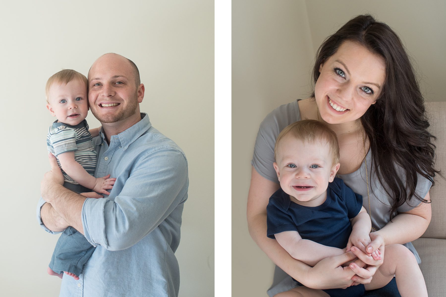 Baby Boy Milestone Session Mom and Dad Snuggles Photo