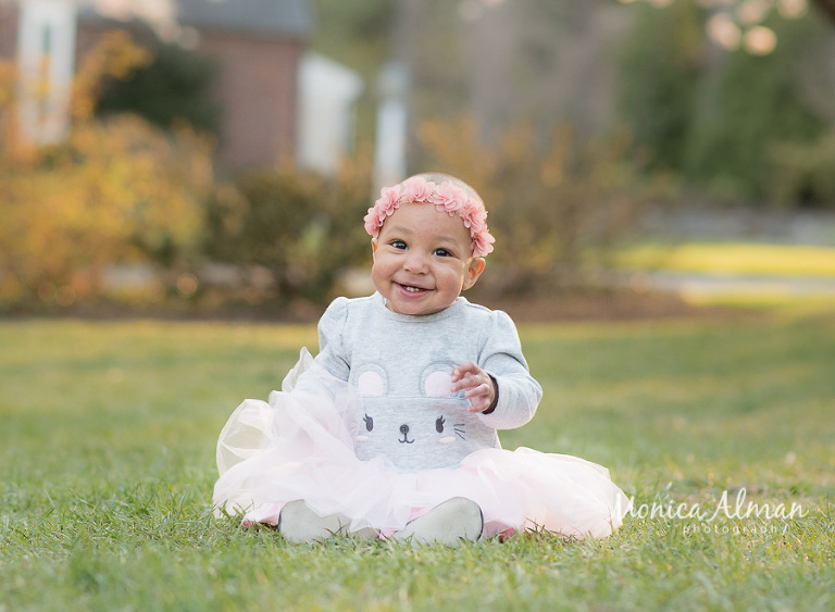 Cherry Blossom Session Baby Smiling Photo