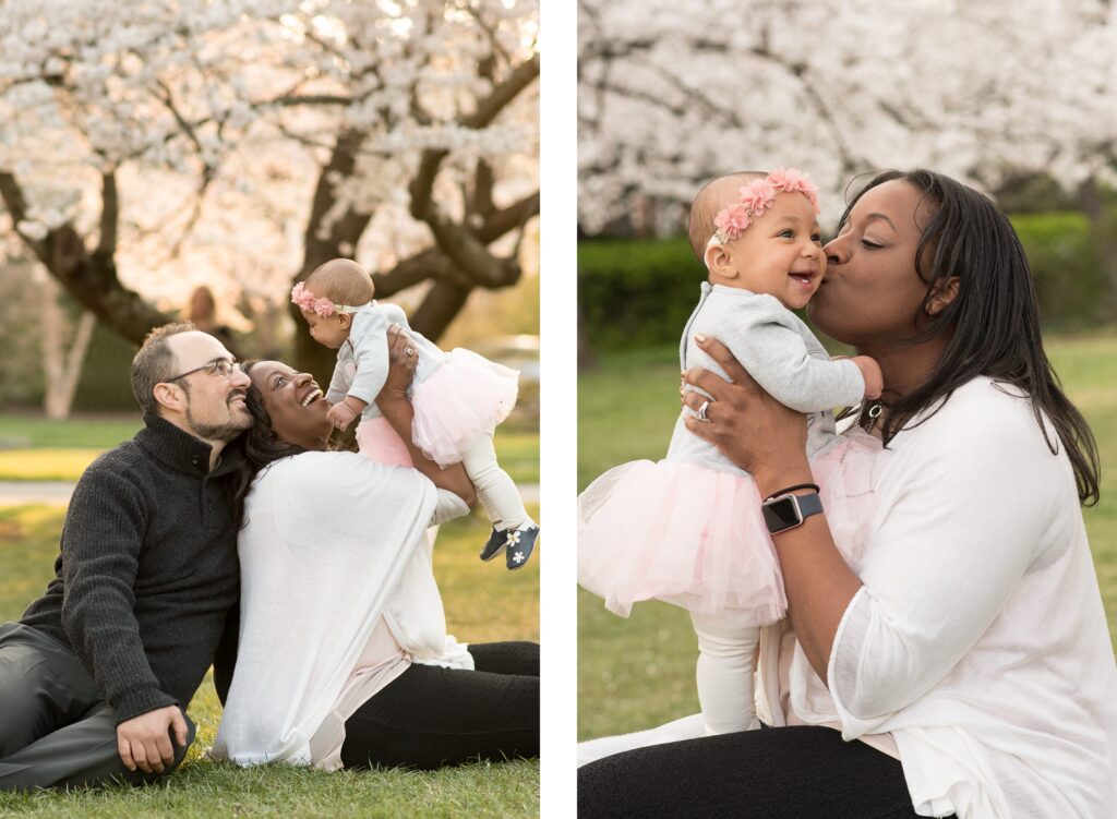 Cherry Blossom Session Flying Baby In the Air Photo