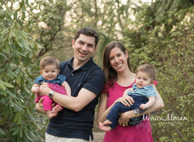Twin Six Month Session Family Portrait Photo
