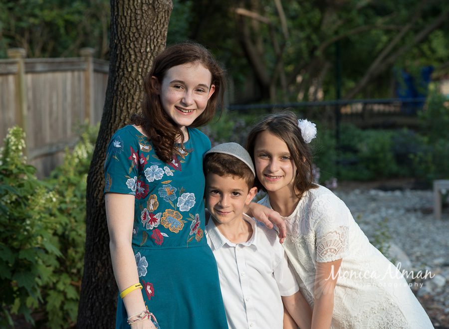 Bat Mitzvah Portraits With Sister and Brother Photo