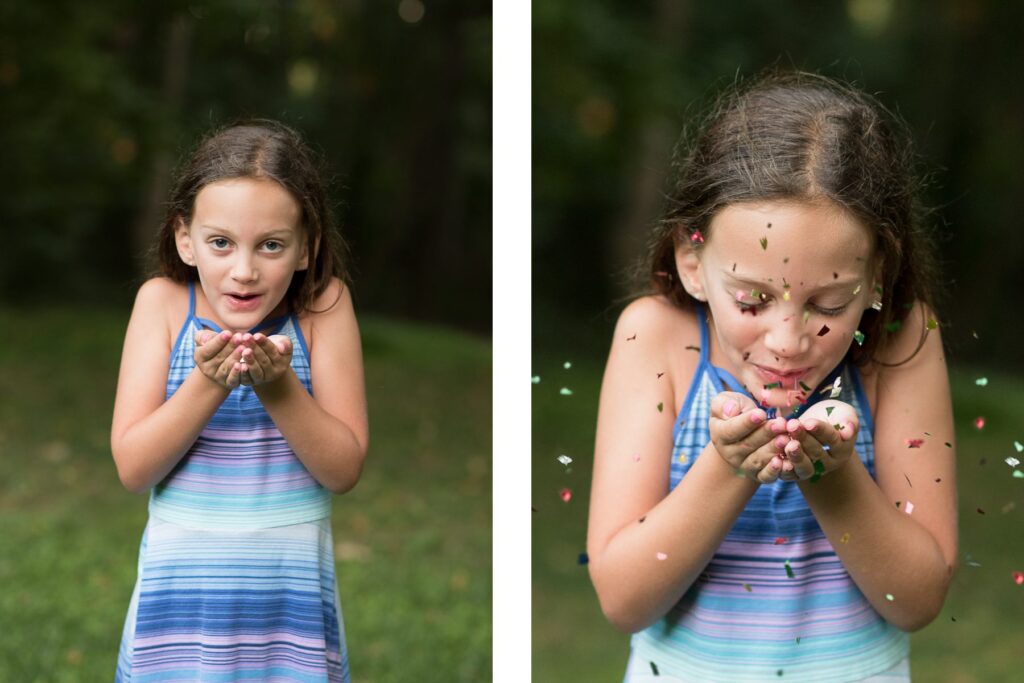 Summer Session Blowing Confetti Photo