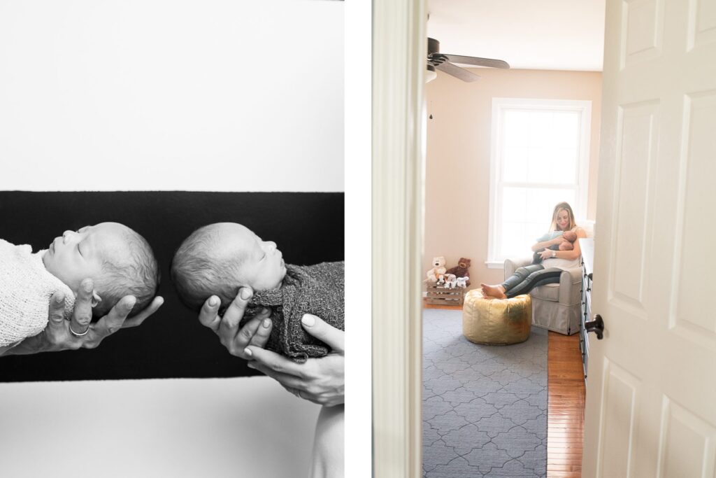 Twin Baby Boys Lifestyle Image at Home Session