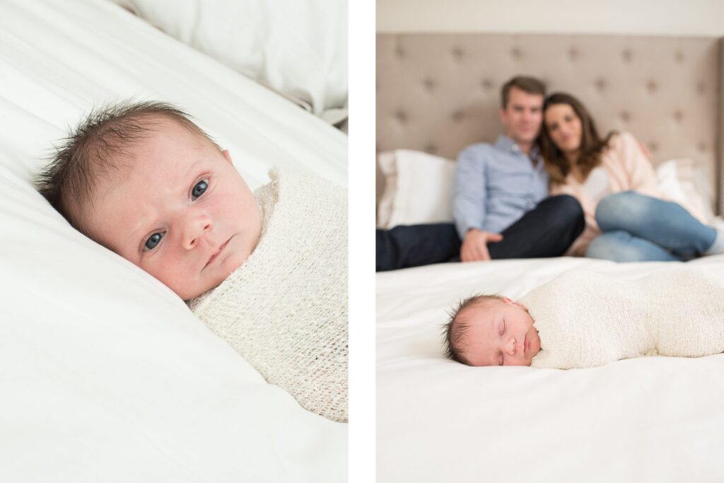 Ten-day-old-baby-boy-on-bed-photo