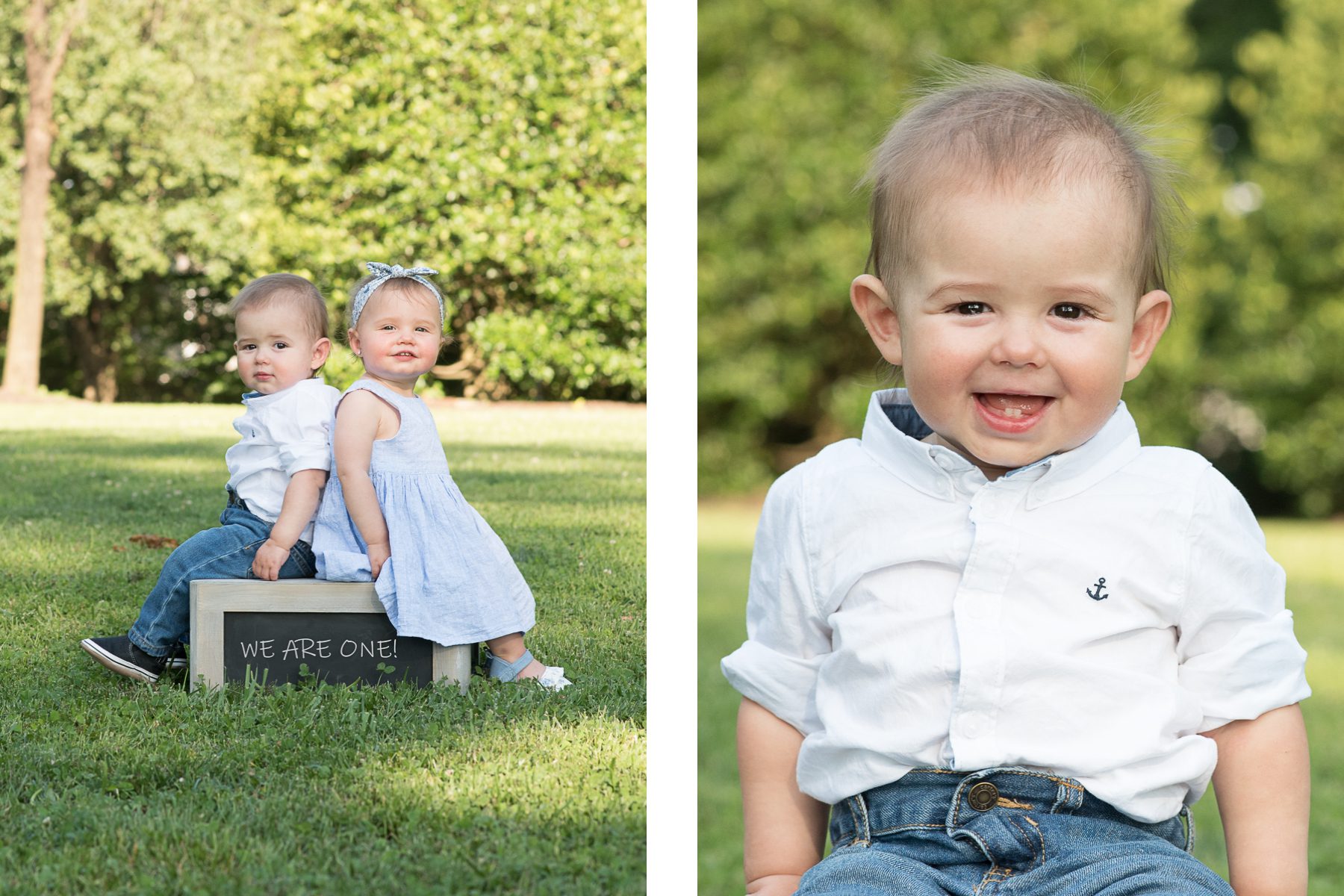 twins 1st birthday portraits