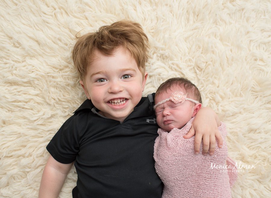 Kensington Newborn Photographer Baby Sister and Brother photo