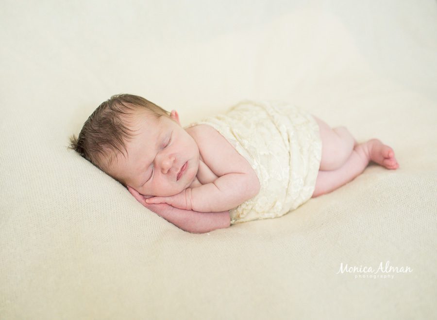 Baby Sister Posed on Blanket Photo