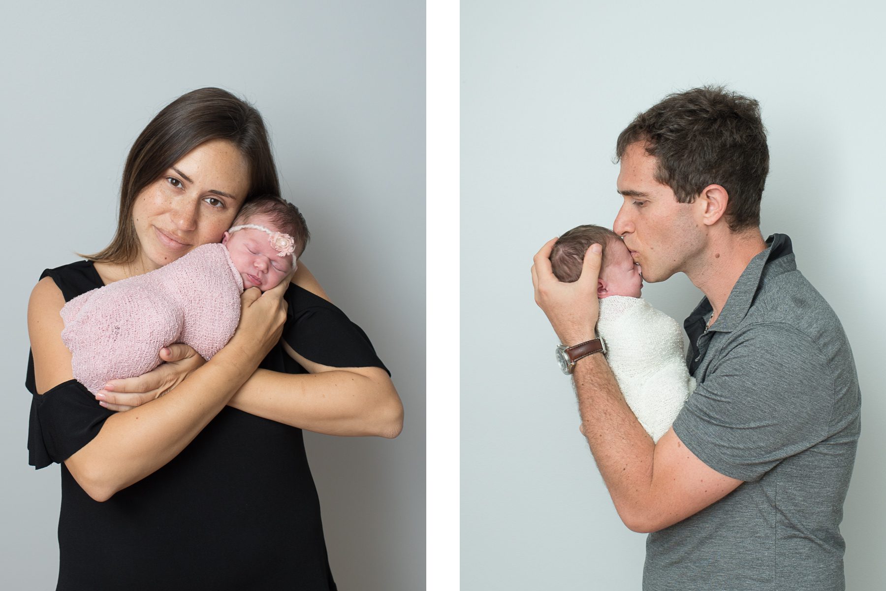 Baby Sister Posing With Parents Photo