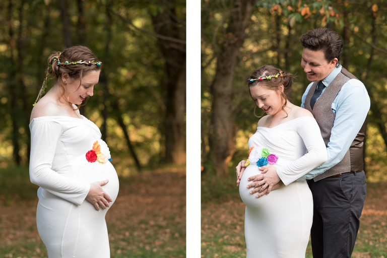 Rainbow-Baby-Maternity-Session In Wooden Area Photo