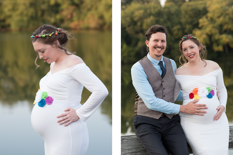 Rainbow-Baby-Maternity-Session By a Lake Photo