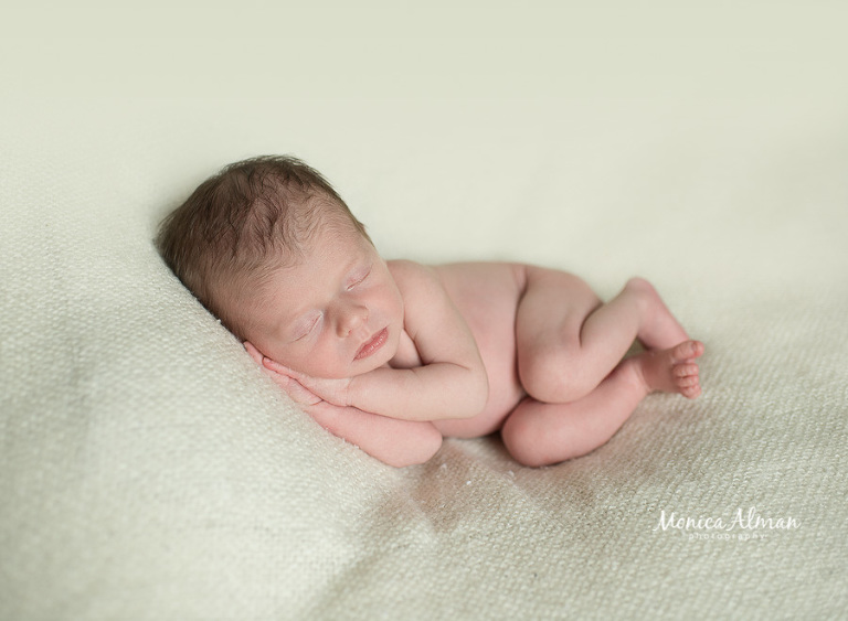 neutral portrait newborn session best baby curled up photo