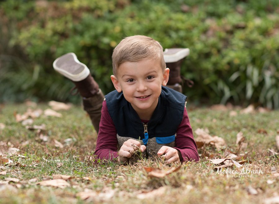 outdoor family session son smilig photo