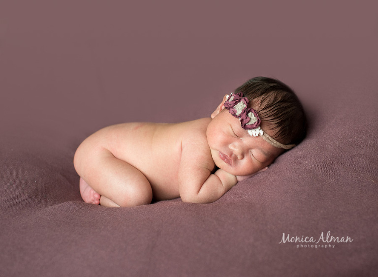 Newborn Photography Session baby girl on blanket photo