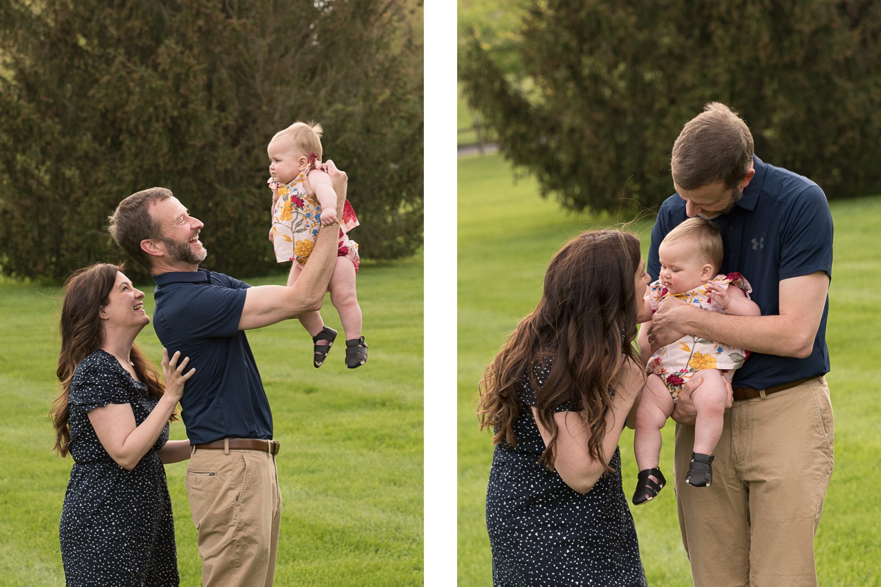 Rockville Family Photographer parents with 8 month old