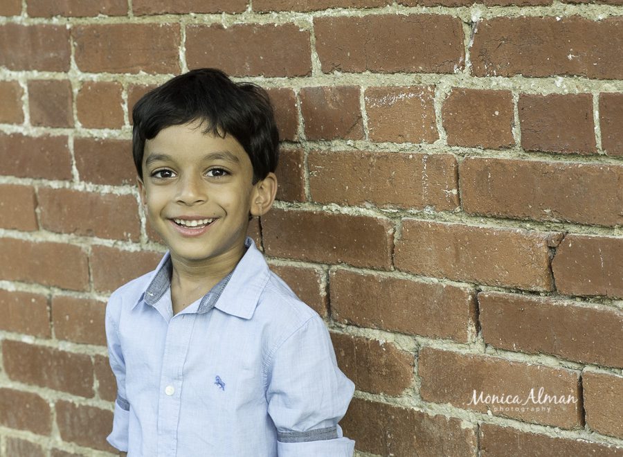 Smiling son portrait
