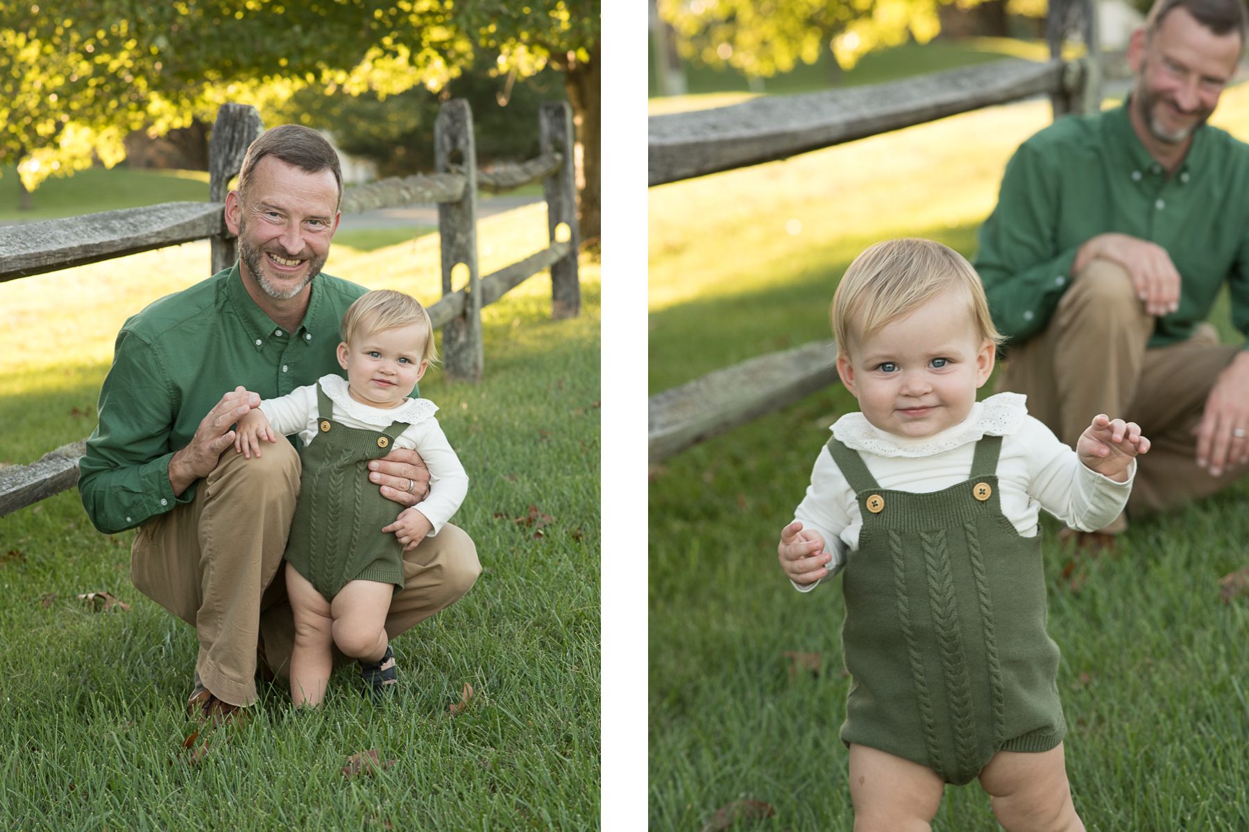 dad with 1 year old portraits