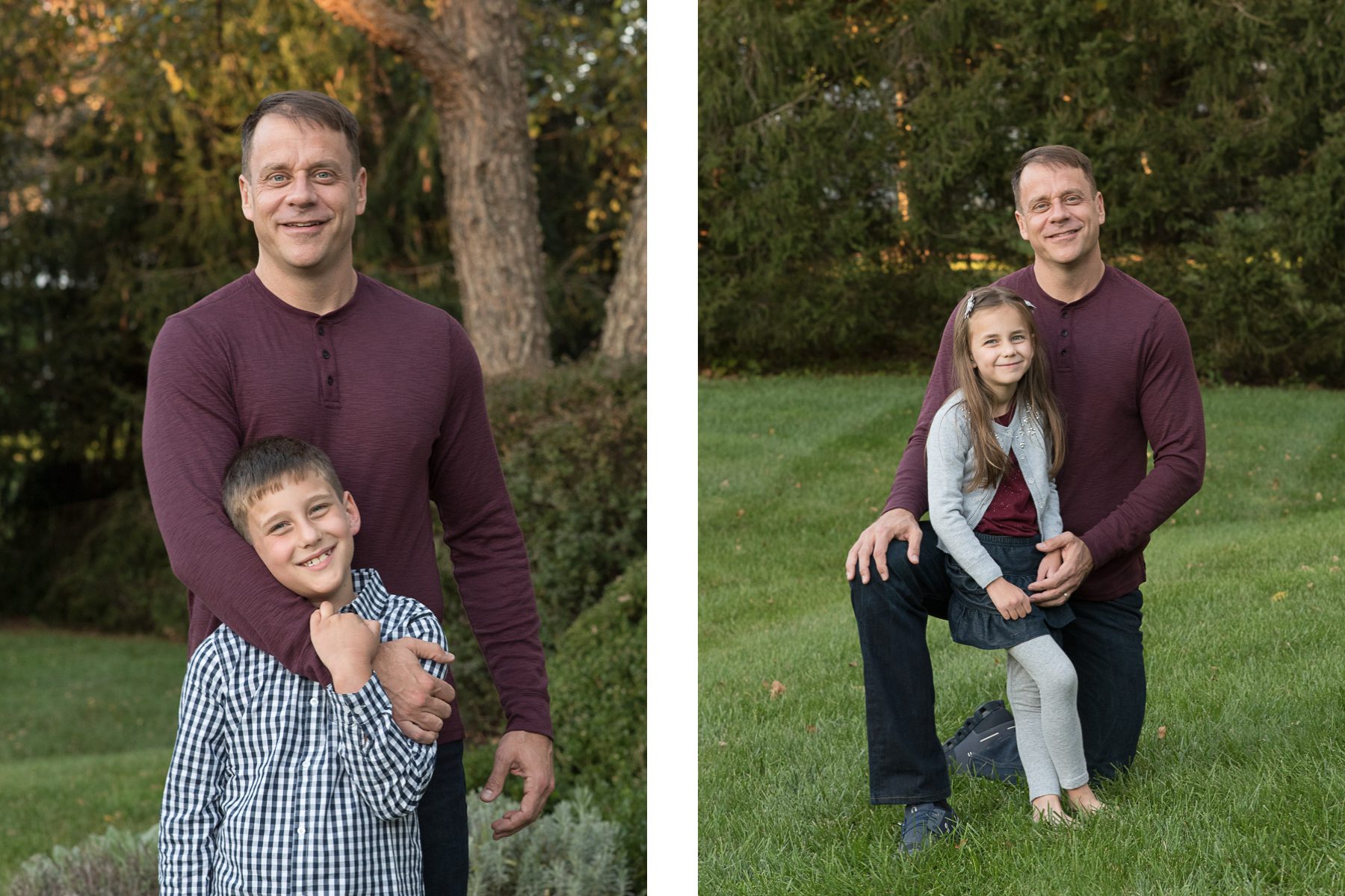 Fall family photos dad and kids