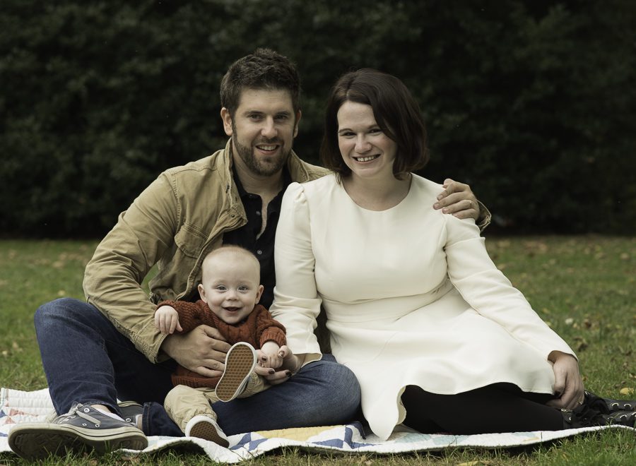 fall session with parents and baby