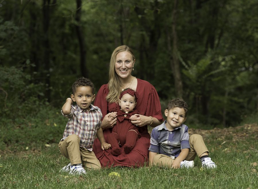 mom with her kids photo