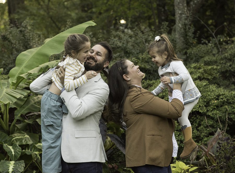 family during fun fall photo shoot