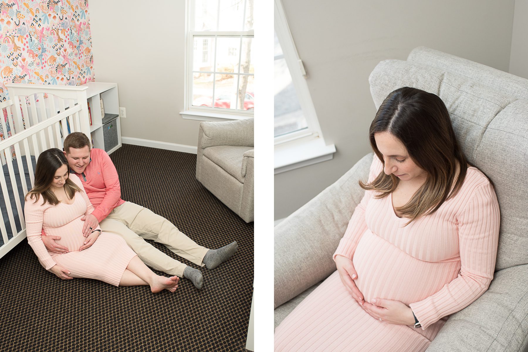 pregnant mom in nursery photography