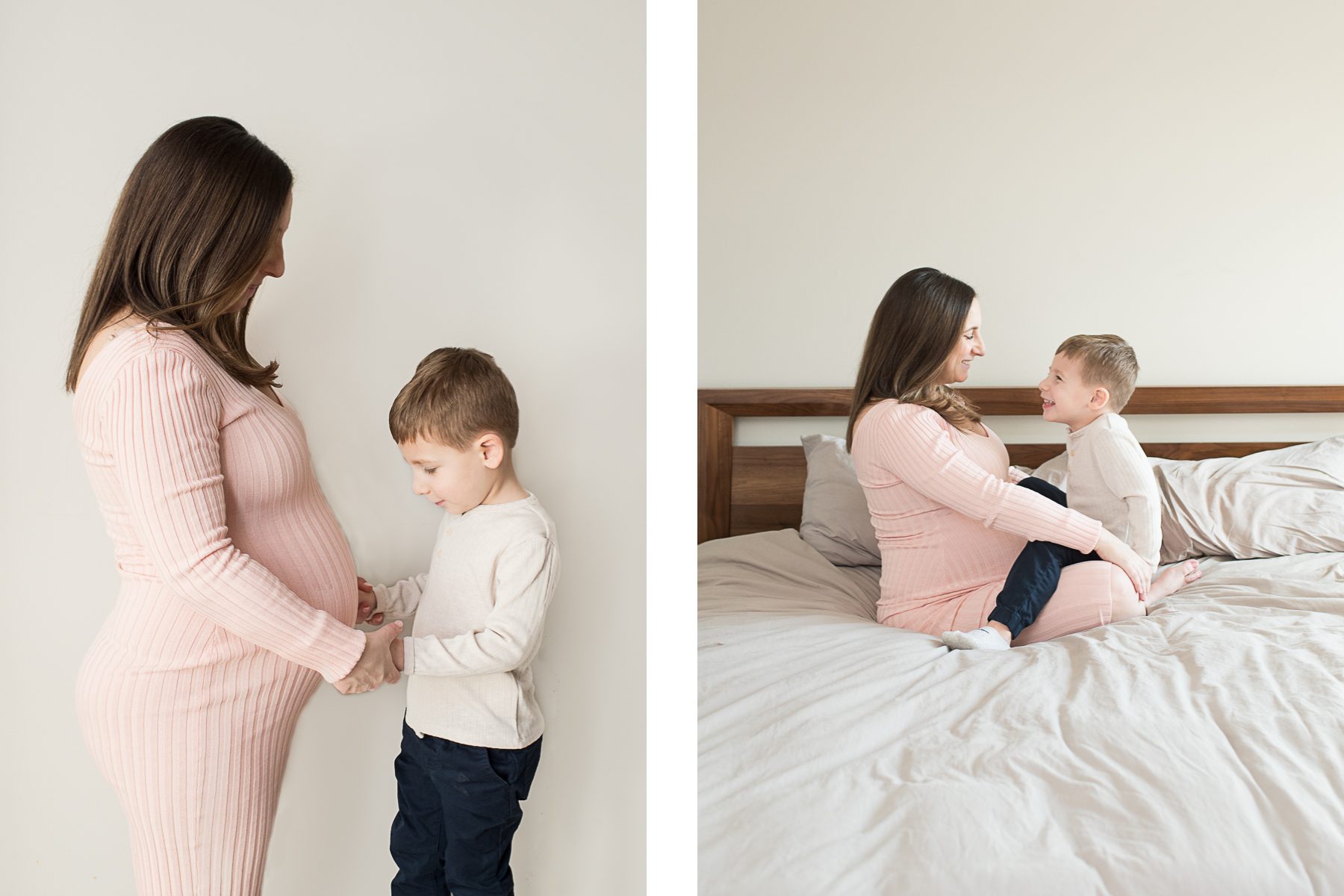 maternity photo with son