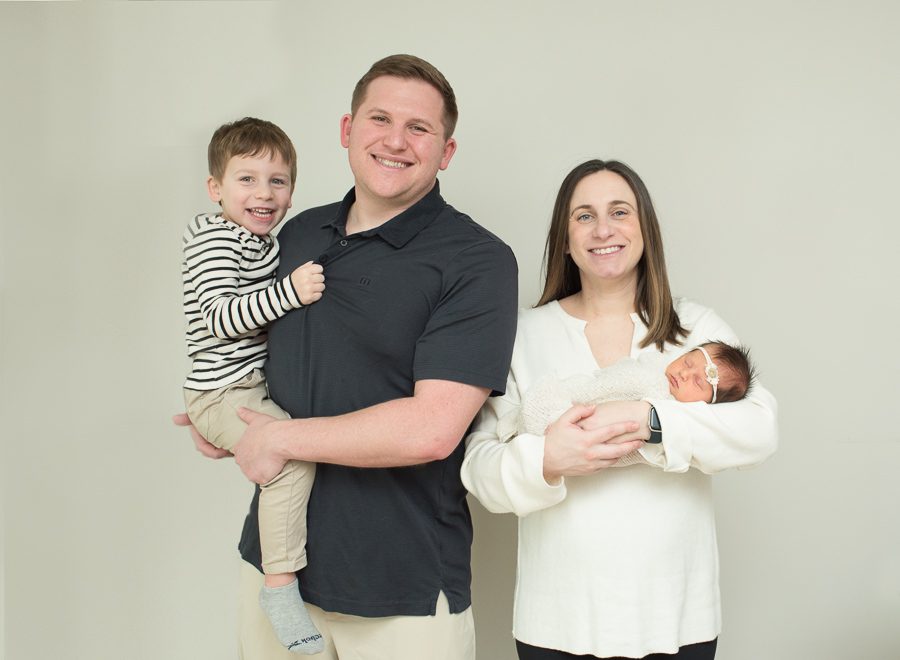 family photo with newborn baby