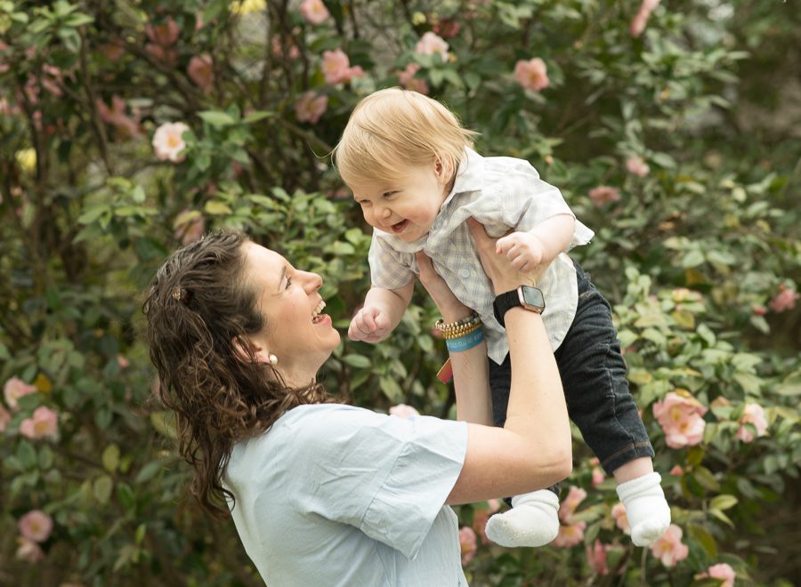 Mom playing with baby photo in Maryland