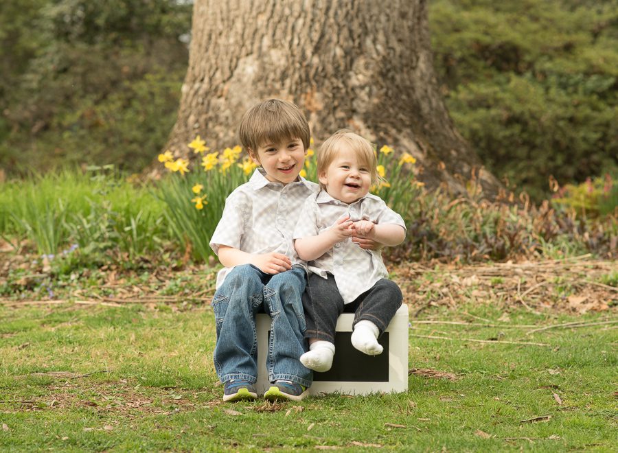 Posed photos of little brothers