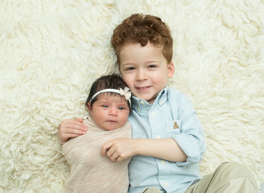 little brother with baby sister photo