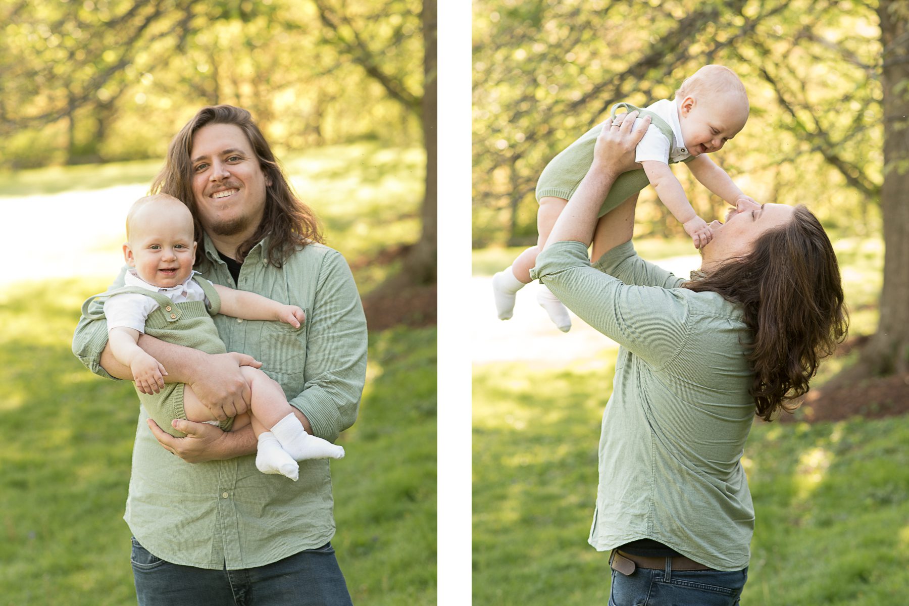 1 year old boy with dad photo