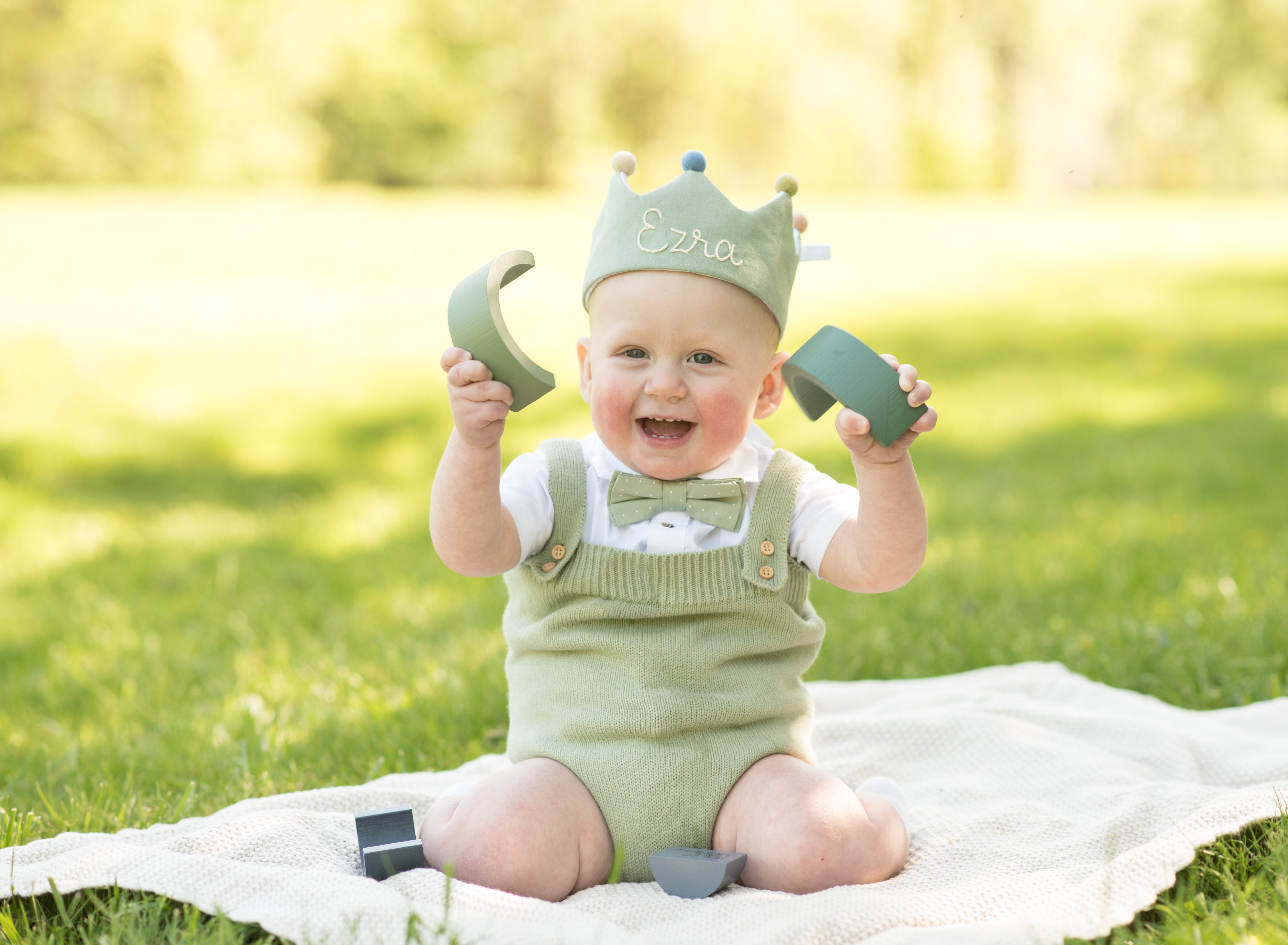 Birthday boy playing with toys in Rockville Maryland