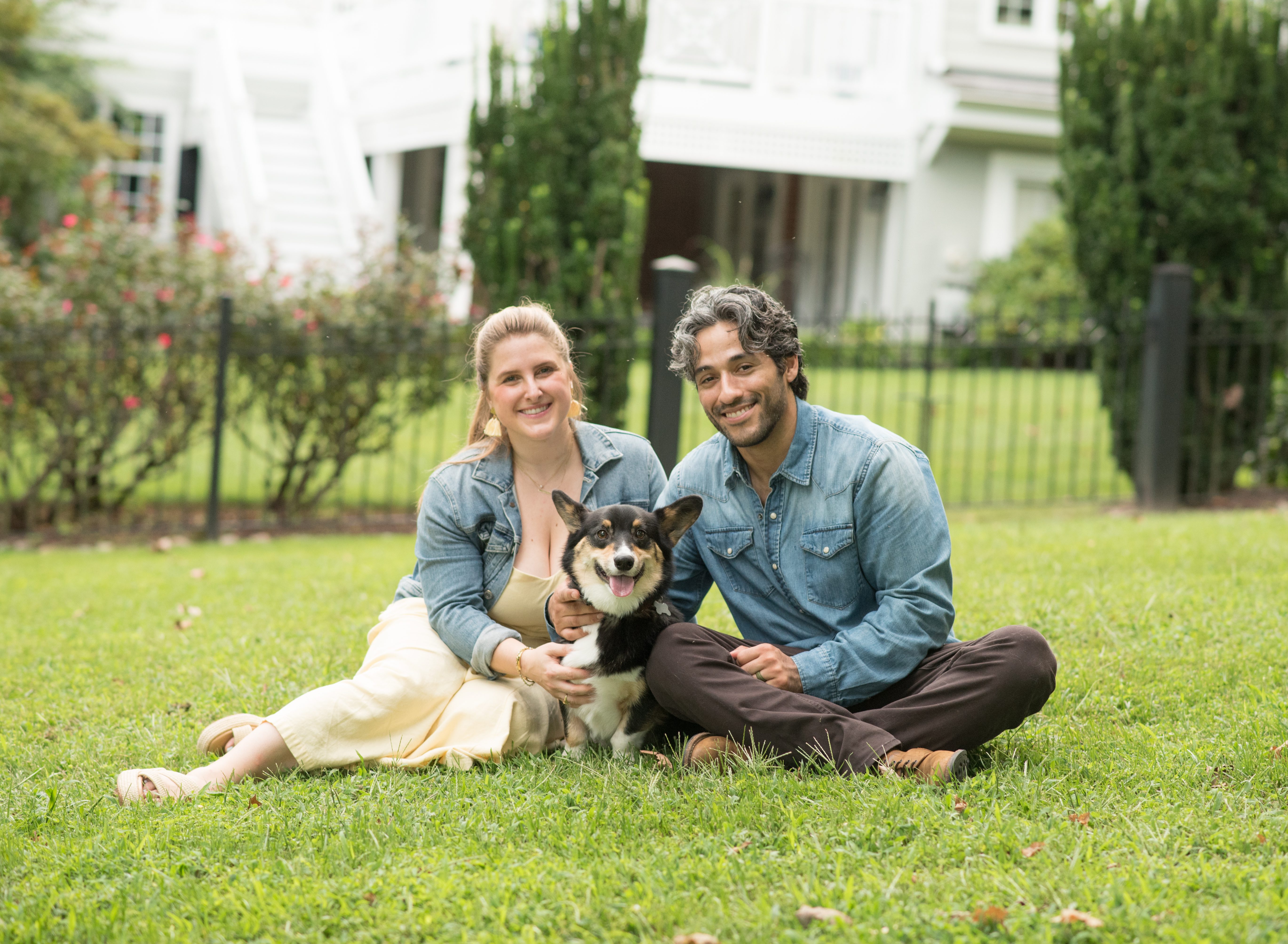 Couple with a dog in Maryland