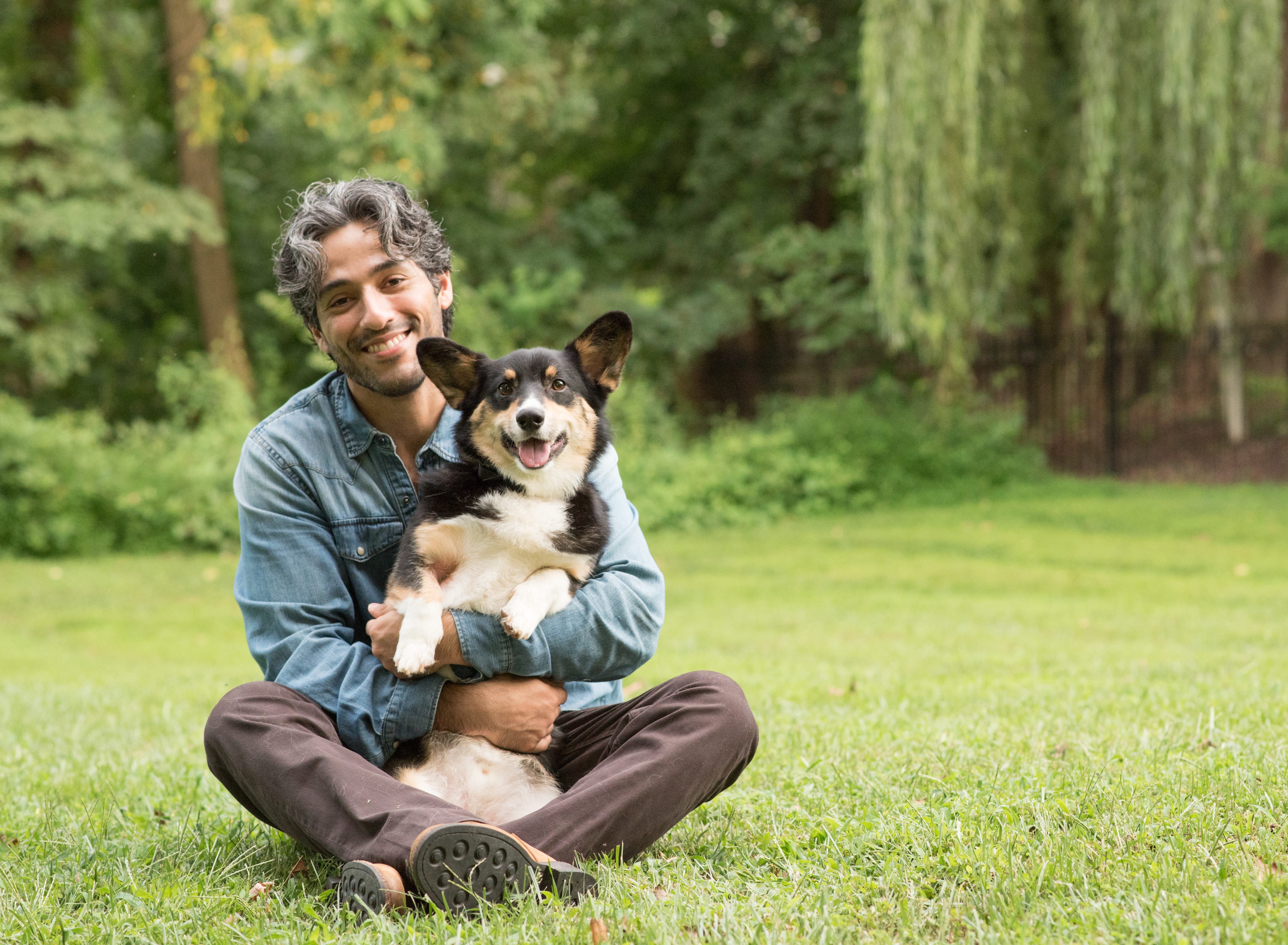 Man with a dog photo