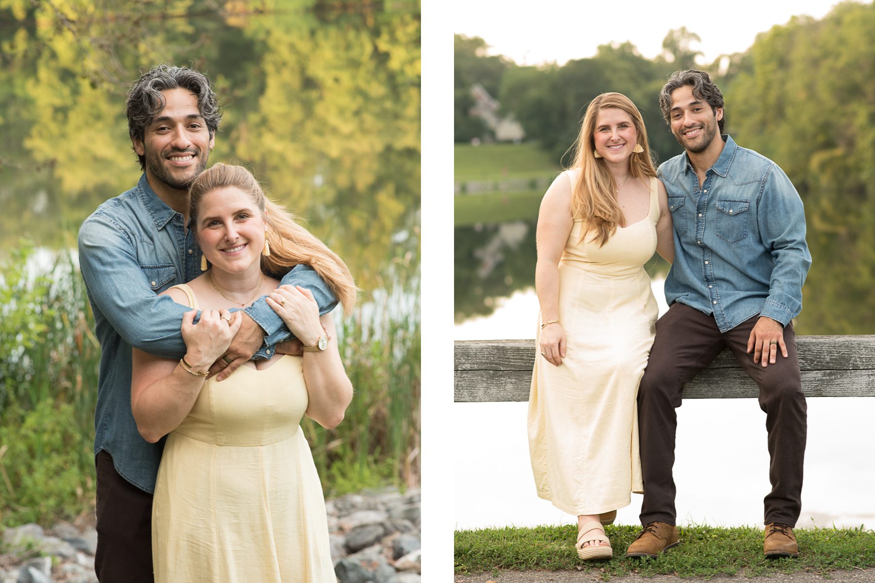 couples photographed by lake