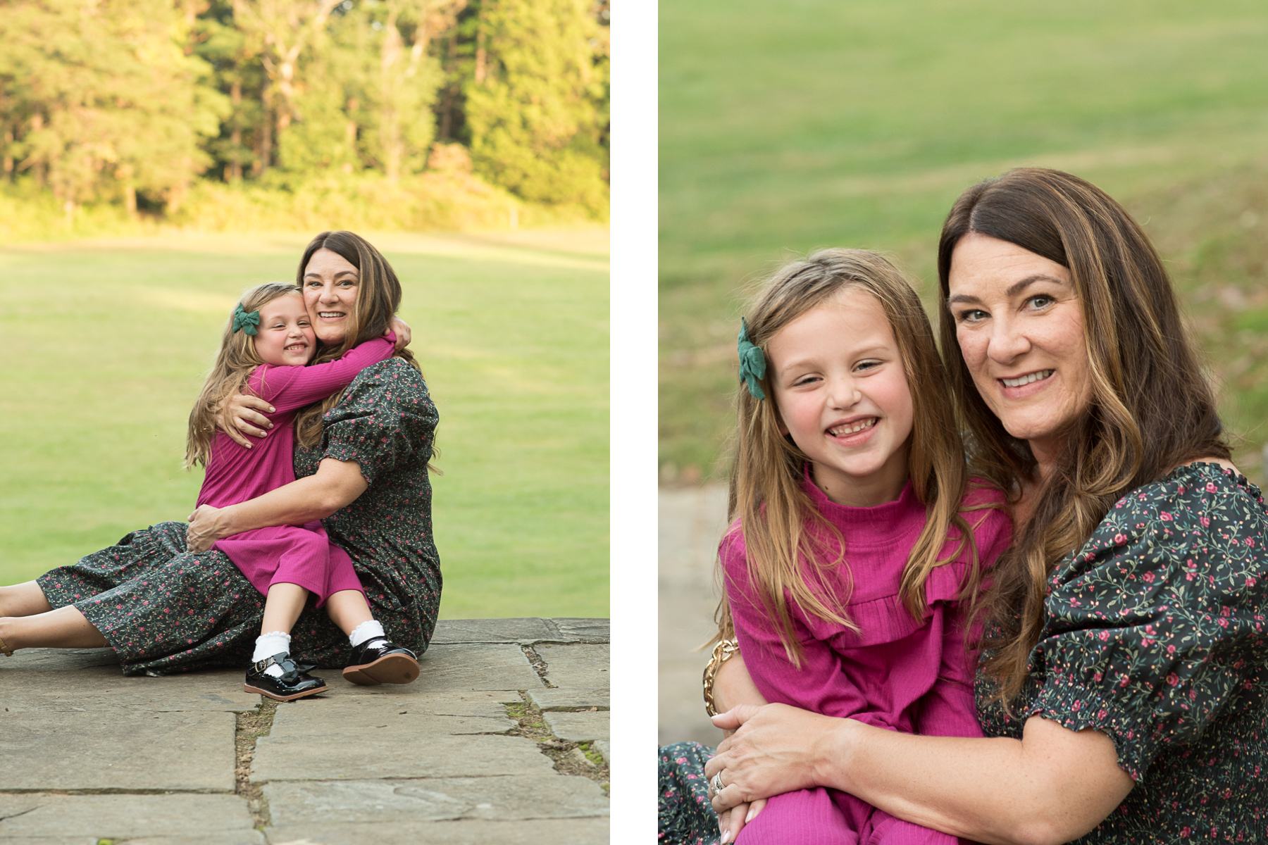 mother and daughter together during family photo session in gaithersburg maryland