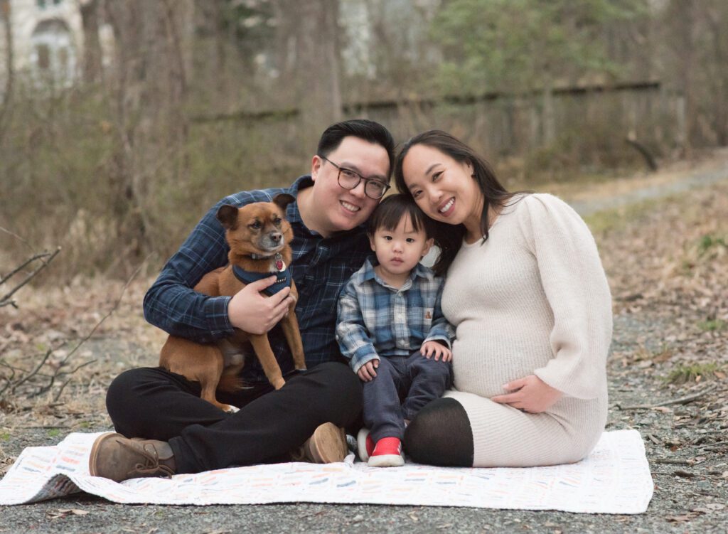 family image with family posing with dod