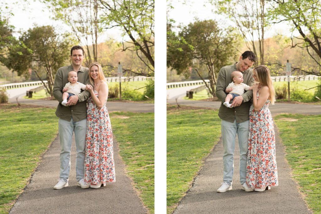 mom, dad and baby portraits