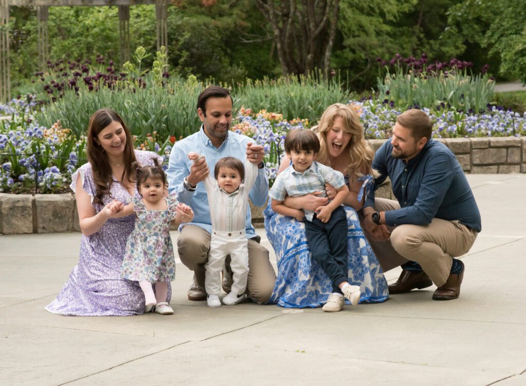 larger family playing with kids photo
