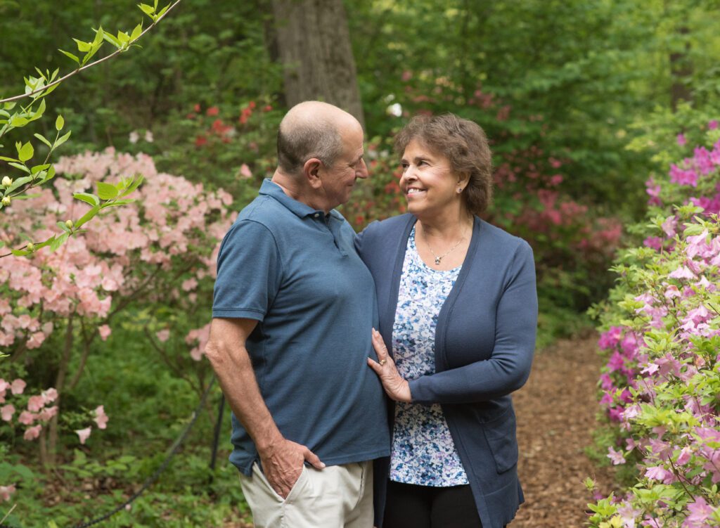grandparents looking at the each other photo